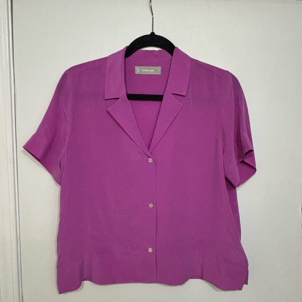 Everlane Silk Button Top
